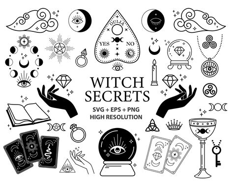 Exploring the Mythical World of Witch Symbols with SVG Graphics